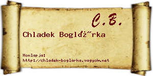 Chladek Boglárka névjegykártya